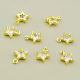 Кулон зірка Фіаніт 10х8мм. (позолота 18к лимонна)