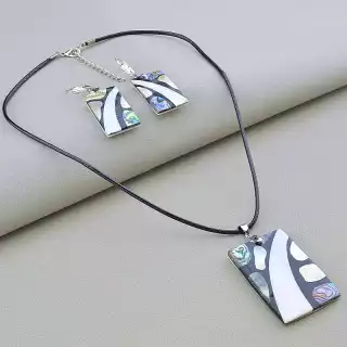 Підвіска + Сережки Галіотіс, Перламутр 45 см.