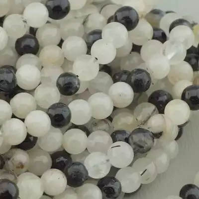 🏷️️ Намистини Волосатик 39 см 6,5 мм на нитці (натуральне каміння, без застібки) F-71480