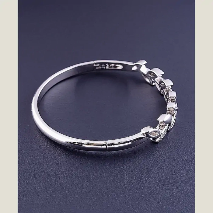 🏷️️ Браслет шарнірний Xuping Фіаніт 17 см. (родій) ss_99506