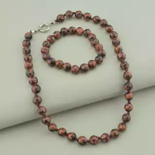 Намисто + Сережки Авантюрин 45 см