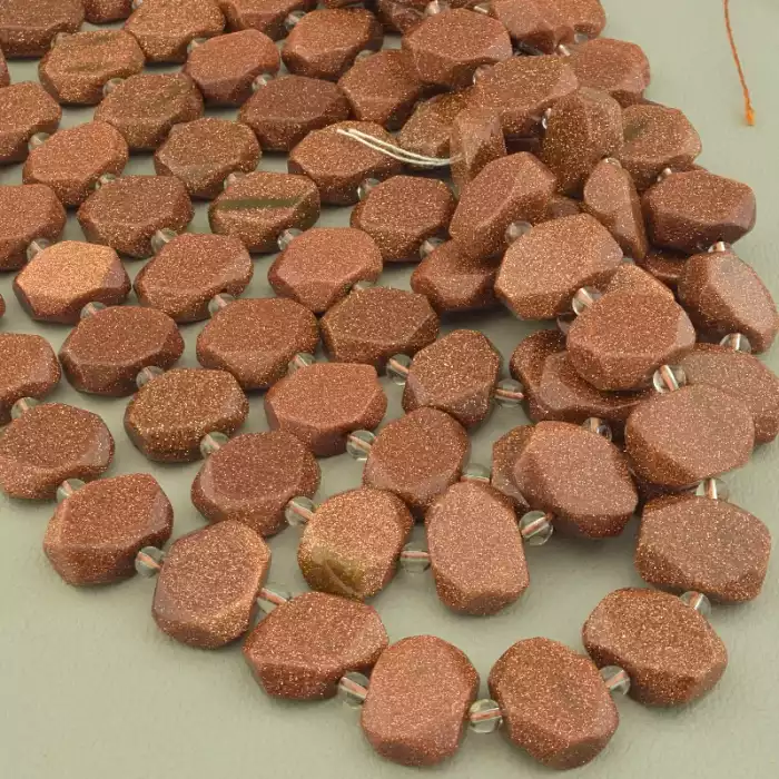 🏷️️ Намистини Золотий Пісок 38 см. (без застібки) на нитці ss_99716