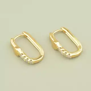 Сережки кільця Xuping Фіаніт (позолота 18к)