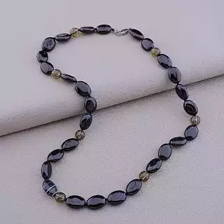 Намисто Агат, Раухтопаз 48 см