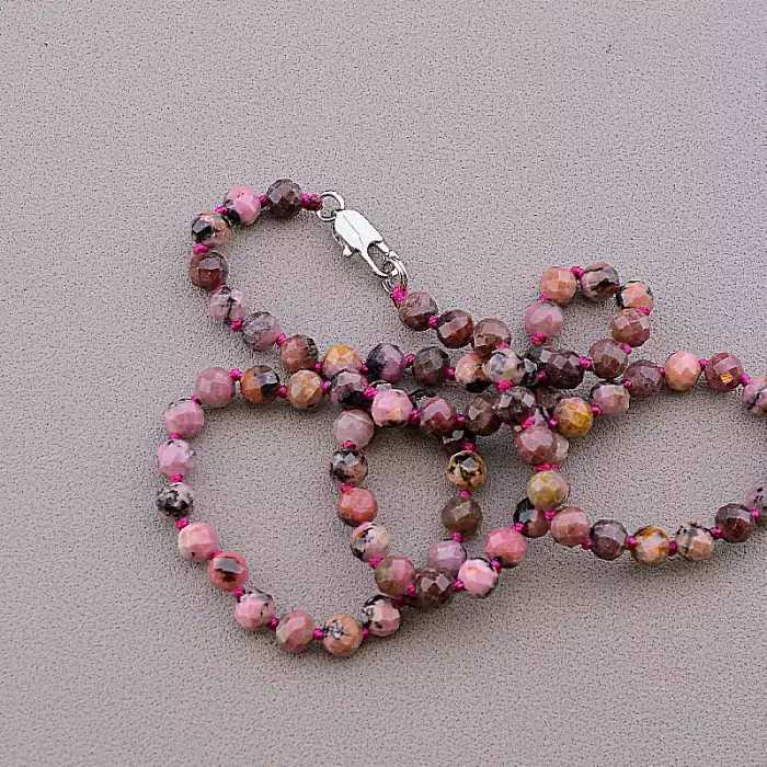 🏷️️ Намисто Родонит 45 см ss_82798