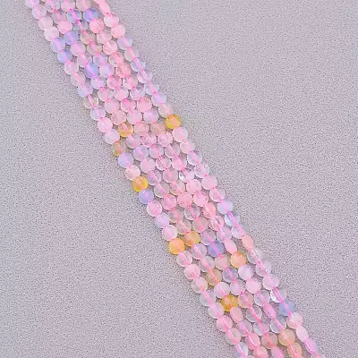 🏷️️ Намистини Морганит 39 см на нитці (натуральне каміння, без застібки) грановані F-83017