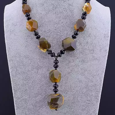 🏷️️ Намисто Чеський кришталь, Агат 50 см F-83586