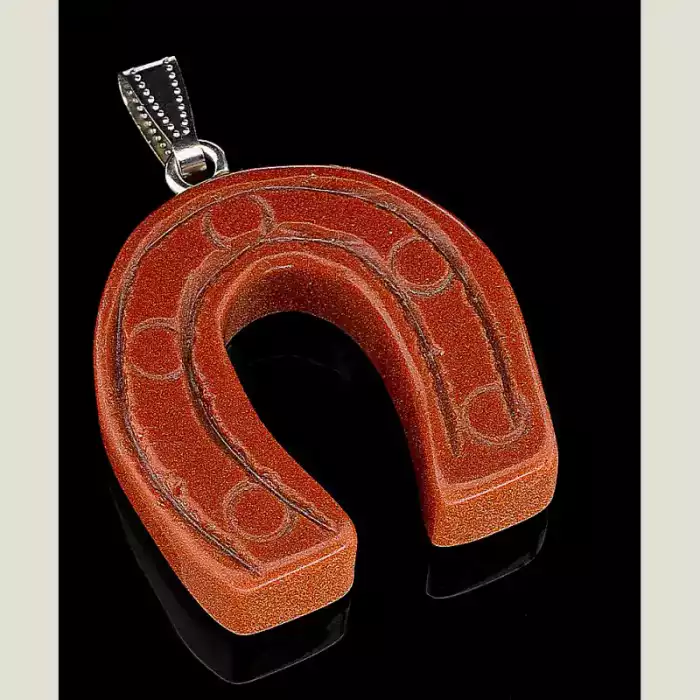 🏷️️ Кулон підкова Авантюрин 32х32х10 мм ss_15642