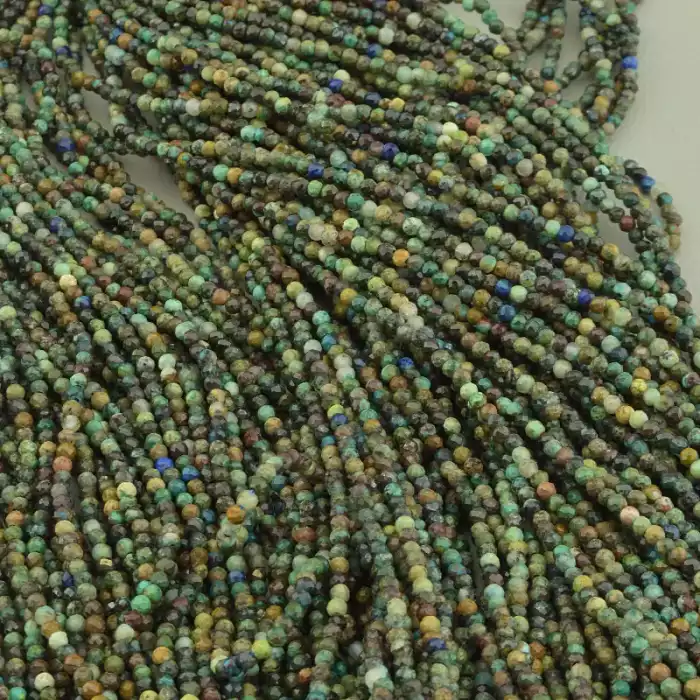 🏷️️ Намистини Хрізокола 40 см. 2мм. на нитці (натуральне каміння, без застібки) ss_100768