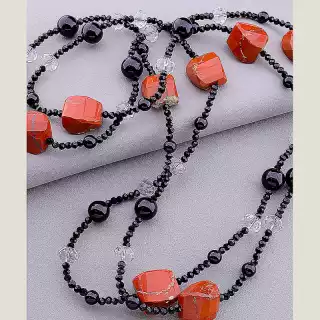 Намисто Чеський кришталь, Яшма 160 см