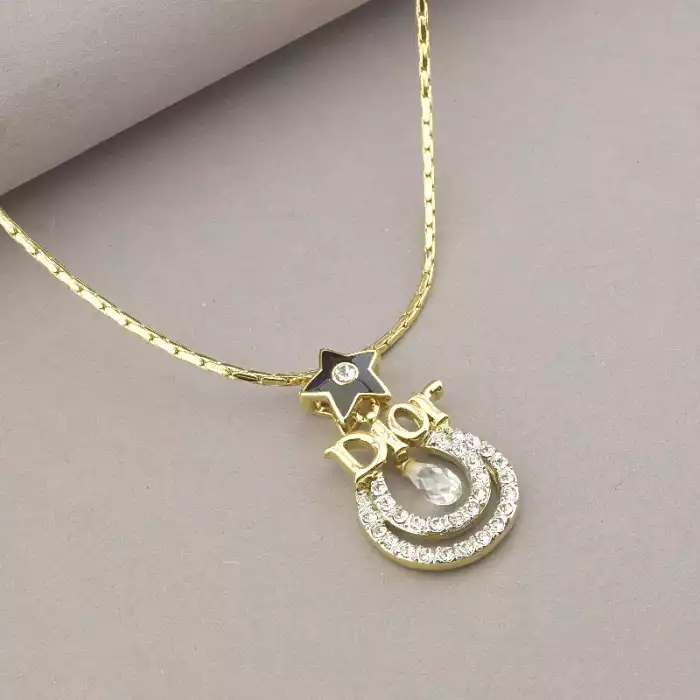 🏷️️ Підвіска Dior Winniana Фіаніт 46 см (позолота 18к) ss_93922