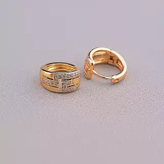 Сережки кільця Xuping Фіаніт (позолота 18к)