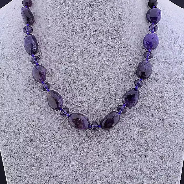 🏷️️ Намисто Аметист, Чеський кришталь 55 см ss_77905