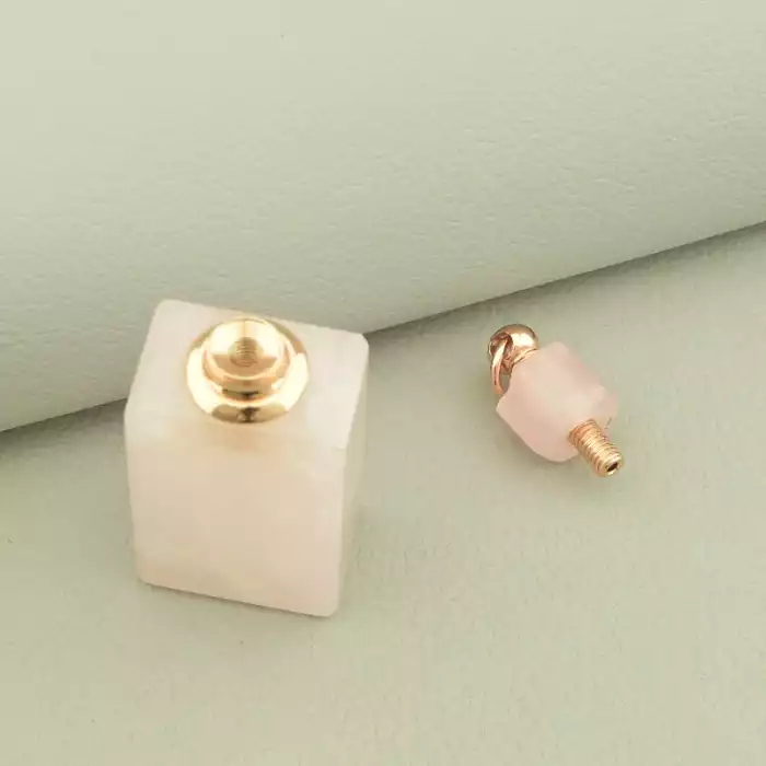 🏷️️ Кулон пляшечка Рожевий кварц 45x18мм. ss_103007