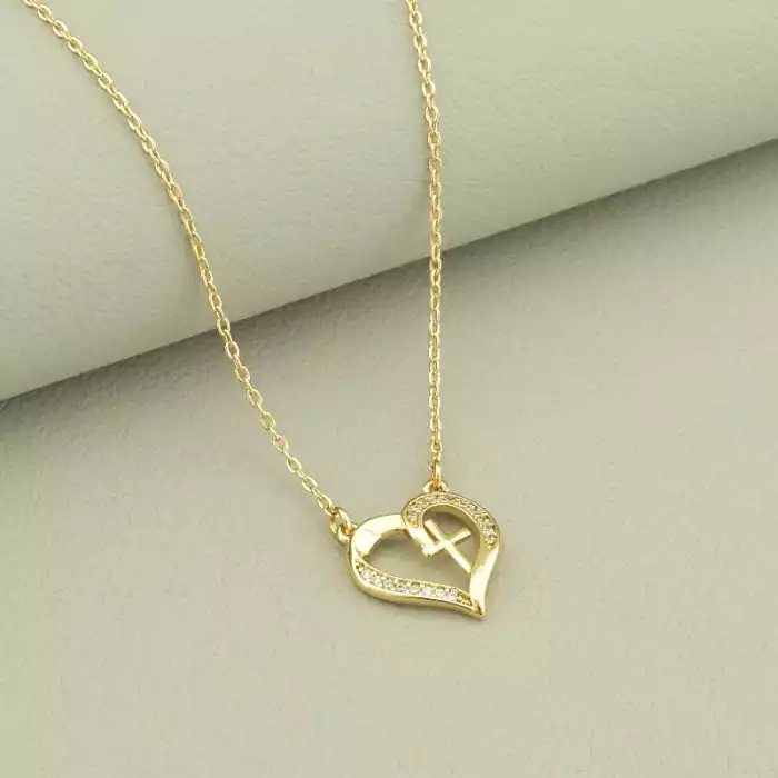 🏷️️ Підвіска серце Xuping Фіаніт 40 см (позолота 18к) ss_103422