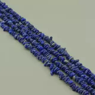 Намистини Лазуріт 40 см. на нитці (натуральне каміння, без застібки) в формі крихти