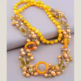 Намисто Перли, Чеський кришталь 80 см