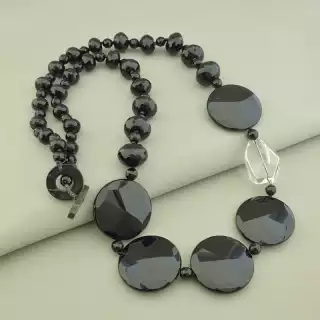 Намисто Агат, Гірський кришталь 86 см.