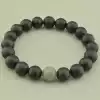 🏷️️ Браслет резинка лабрадор та шунгіт (19 см, кульки) F-104680