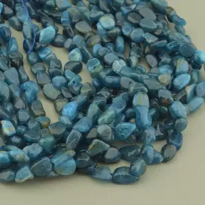 🏷️️ Намистини апатит (40 см, без замку, 12х6 мм, бірюзовий) F-105393