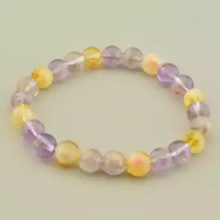 Браслет на резинці Цитрін, Аметист 18 см