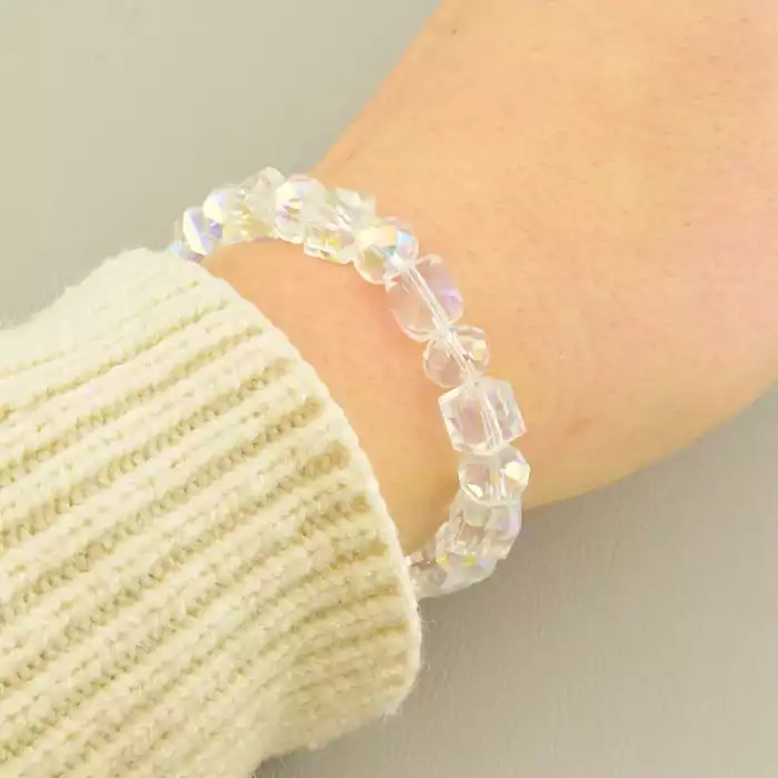 🏷️️ Браслет на резинці Чеський кришталь 16 см F-105898