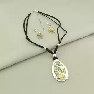 Підвіска + Сережки Галіотіс, Фіаніт 42 см.