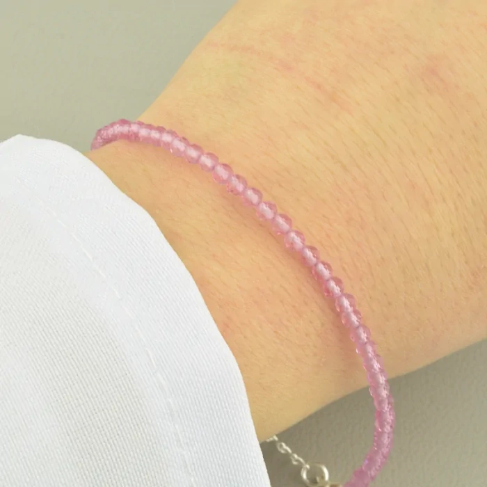 🏷️️ Браслет з карабіном Шпінель 18 см. (срібло 925 проба) ss_98698