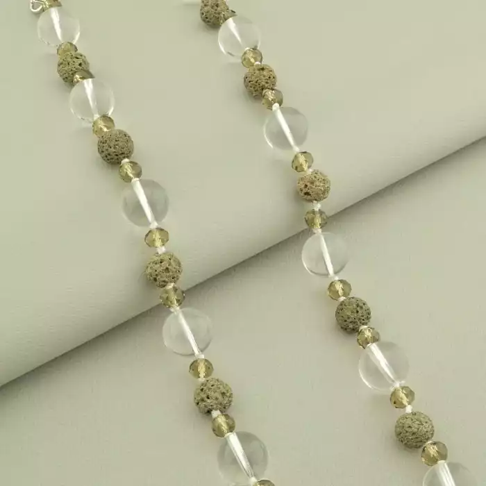 🏷️️ Намисто Гірський кришталь, Лава, Чеський кришталь 55 см. ss_99098