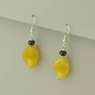 Сережки з підвіскою петля Агат