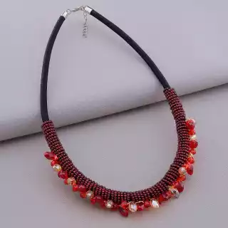 Підвіска Чеський кришталь, Бісер 47 см