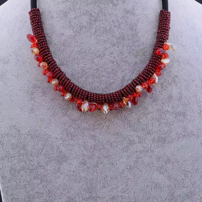 🏷️️ Підвіска Чеський кришталь, Бісер 47 см ss_72690