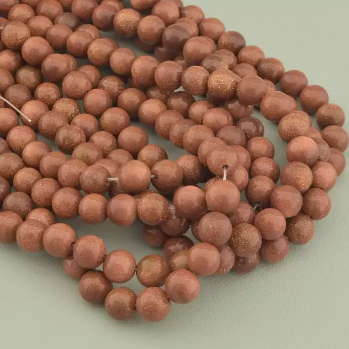 🏷️️ Нитка Золотий Пісок 38 см 8 мм ss_72810