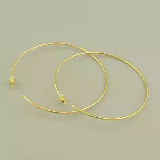 Сережки кільця пусети 75х75 мм. (позолота лимонна 18к)