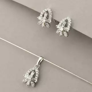 Сережки + Кулон Xuping Фіаніт (родій)