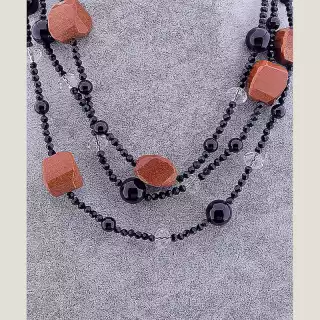 Намисто Авантюрин, Агат, Чеський кришталь 160 см