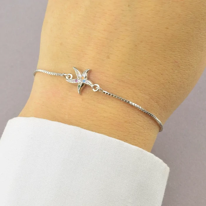 🏷️️ Браслет регульований Фіаніт 17 см ss_63554