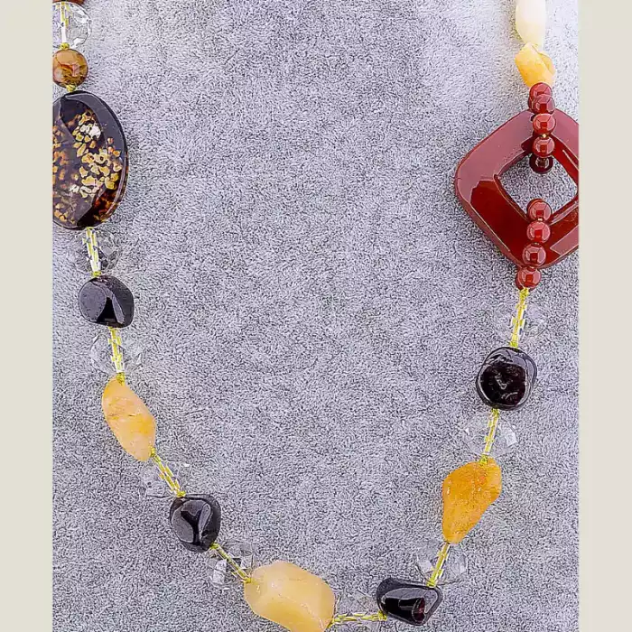 🏷️️ Намисто Гранат, Яшма, Сердолік 85 см ss_64268