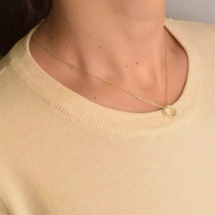 🏷️️ Підвіска + Сережки Saiya Фіаніт 42 см. (позолота 18к (лимонна)) ss_93204