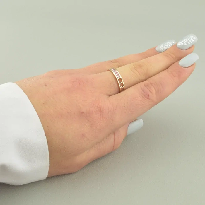 🏷️️ Каблучка медична сталь Xuping Фіаніт (позолота 18к рожева) ss_93327