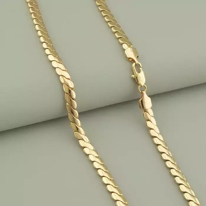 🏷️️ Ланцюг серпантин Xuping 55 см. (позолота 18к, застібка карабін) ss_94272