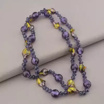 Намисто Муранское скло, Чеський кришталь 80 см