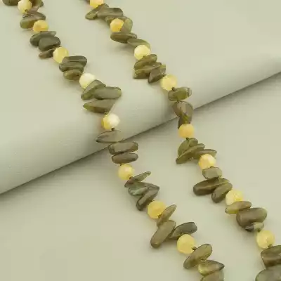 🏷️️ Намисто Лабрадор, Цитрін 76 см. F-102483