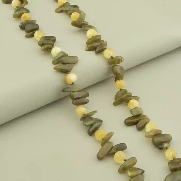 🏷️️ Намисто Лабрадор, Цитрін 76 см. ss_102483