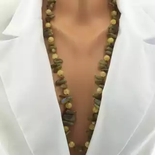 Намисто Лабрадор, Цитрін 76 см.