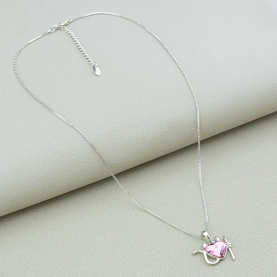 Підвіска серце XUPING Swarovski 40 см. (родій)