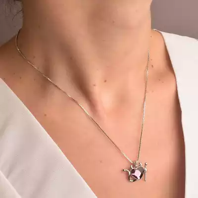 🏷️️ Підвіска серце Xuping Swarovski 40 см (родій) F-87413