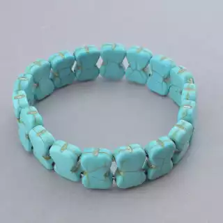 Браслет резинка Бірюза 19 см.
