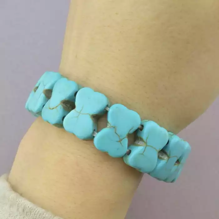 🏷️️ Браслет резинка Бірюза 19 см. ss_87530