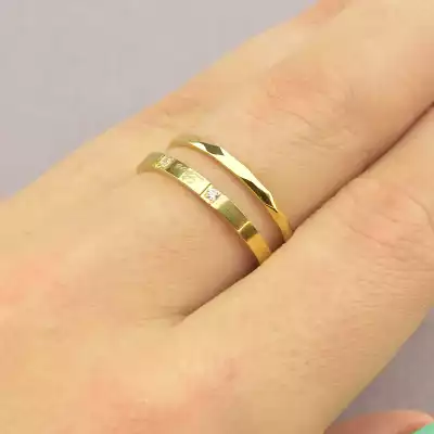 🏷️️ Каблучка медична сталь Xuping Фіаніт (позолота 18к лимонна) F-94158